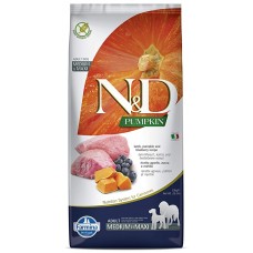 ND Pumpkin Lamb & Blueberry Medium / Maxi Adult - пълноценна храна с тиква за кучета в зряла възраст една година, от средните и едри породи с агне и боровинки